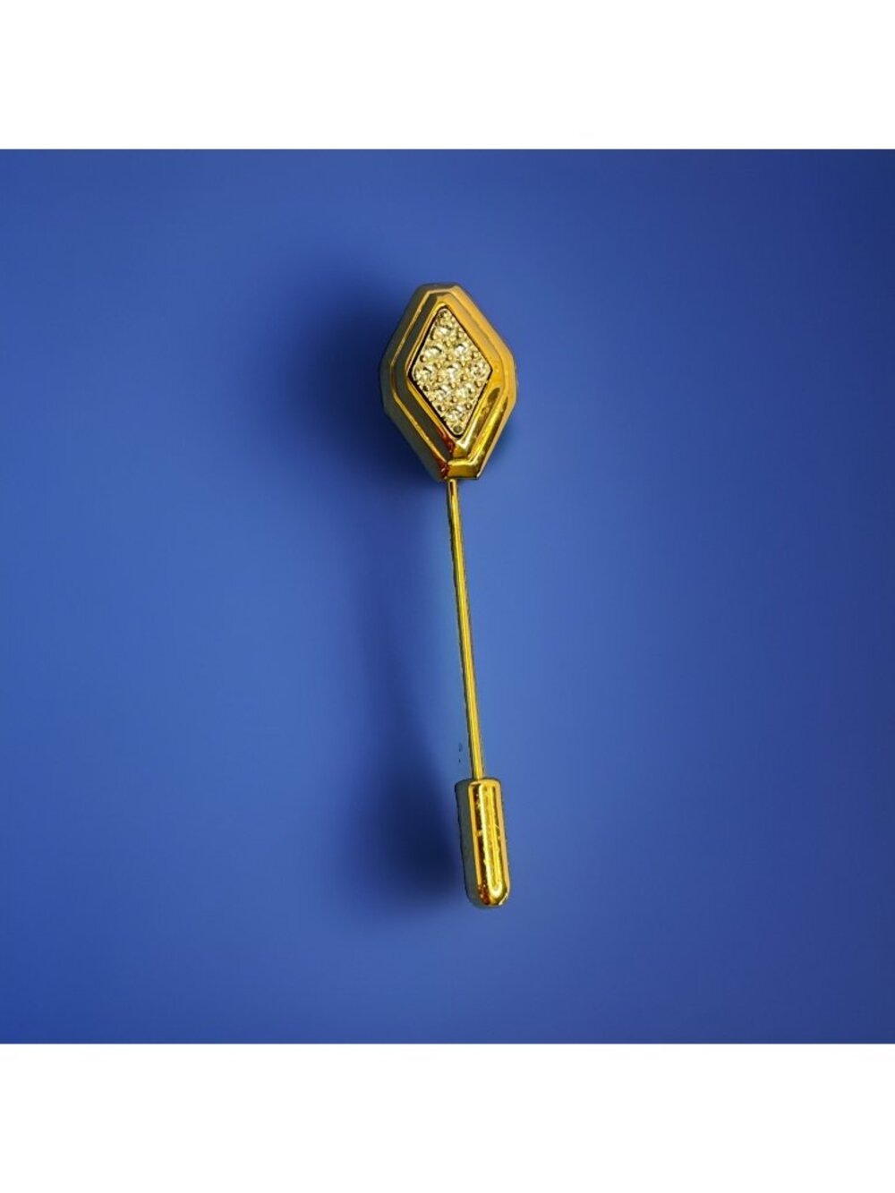 Vintage Avon Gold-Tone & Clear Rhinestone Stick Pin